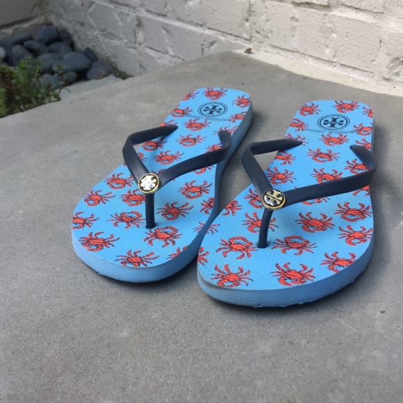 tory burch crab flip flops